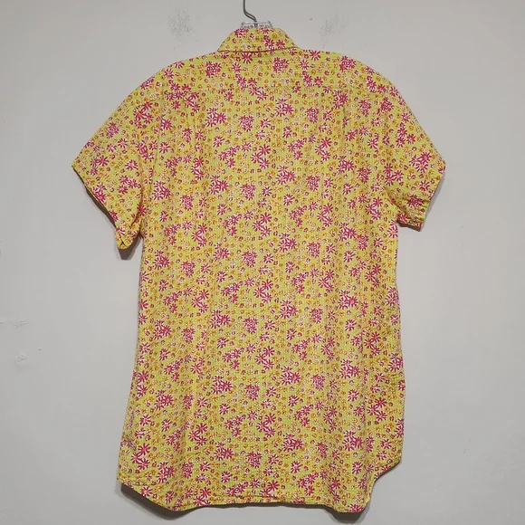 Vintage Lilly Pulitzer Seersucker Cotton Men’s Funky Floral Button Down Shirt S